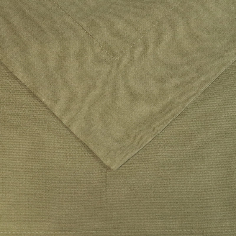 Sage Green Cotton Twin Duvet Cover Set with Sham