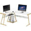 Bureau d'ordinateur en forme de L avec plateau pour clavier Ivinta-1786947588