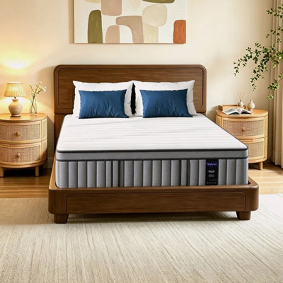 16" Slow-Recovery Memory Foam Medium Firm Gel Extra Thick Hybrid Mattress With Motion Isolation & Temperature Regulating For Hotel, Bedroom, Apartment