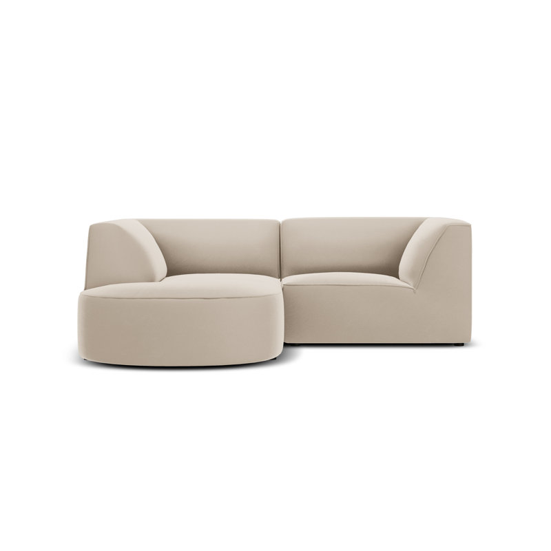 Adoraim 3 Seater Velvet Corner Sofa , Left Hand Facing, Beige
