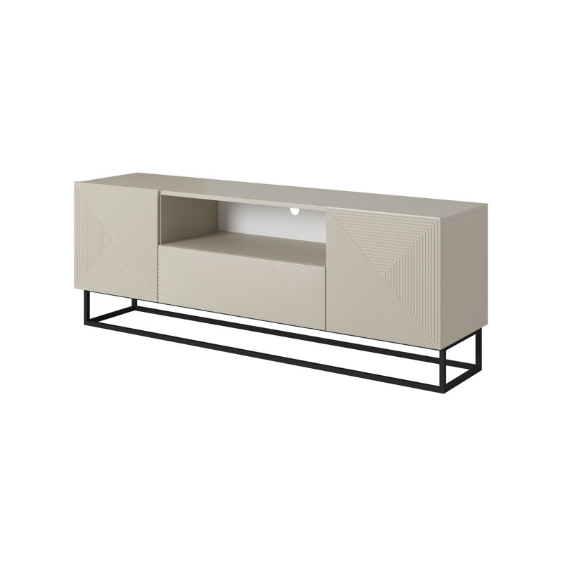 Audryna Unfinished TV Stand for TVs up to 55", Cashmere/Black