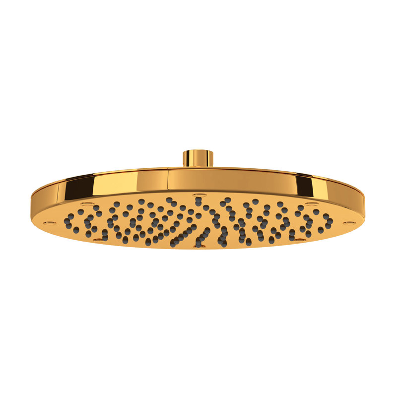 9.88" Rain Fixed Shower Head, Italian Brass