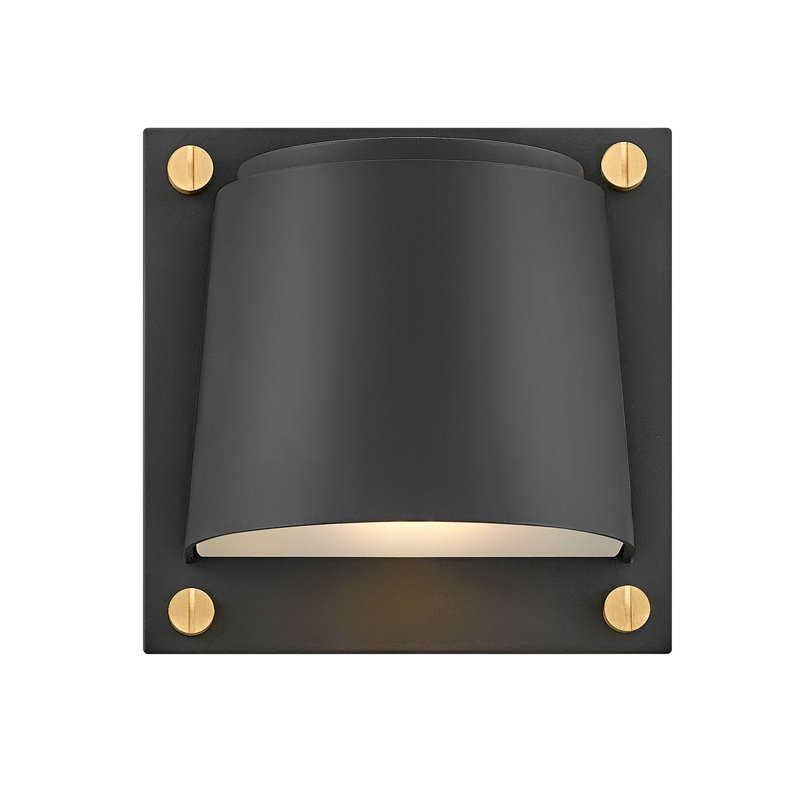 Annys 16.5cm H Outdoor Armed Sconce, Black