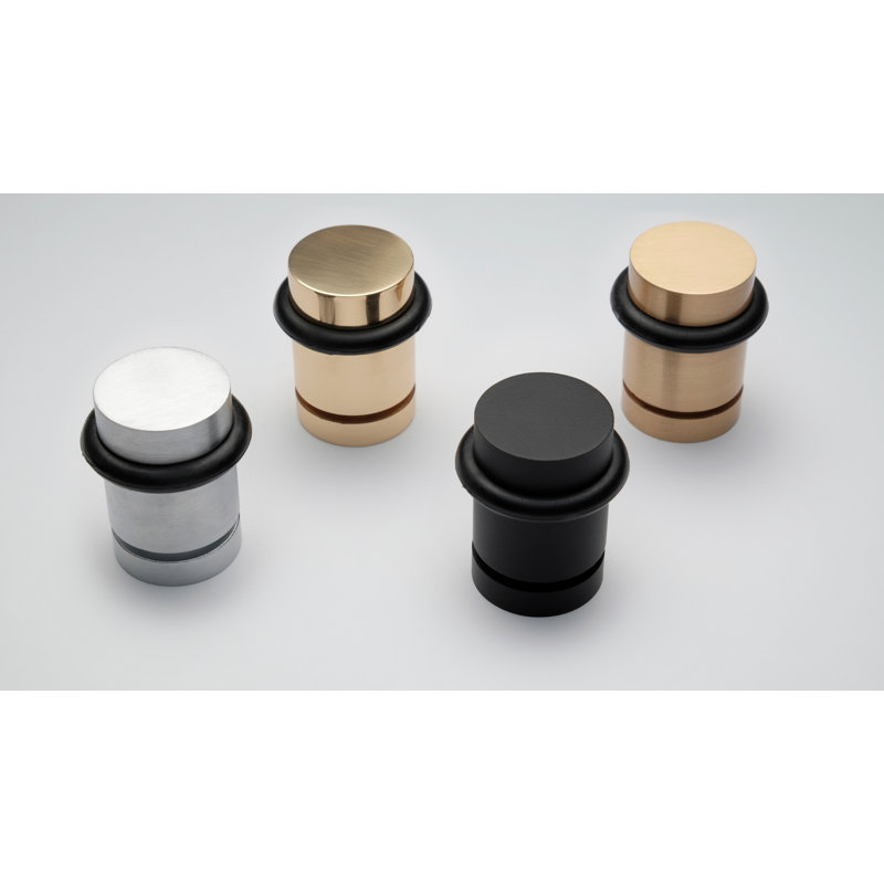 Miro Brass Floor Fixed Door Stop, Polished Brass