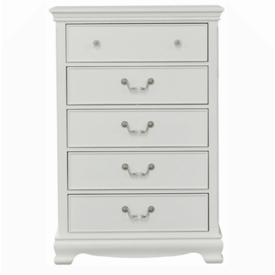 Mobilier de chambre à coucher classique en bois à 5 tiroirs à queue d'aronde de style traditionnel 1 pièce