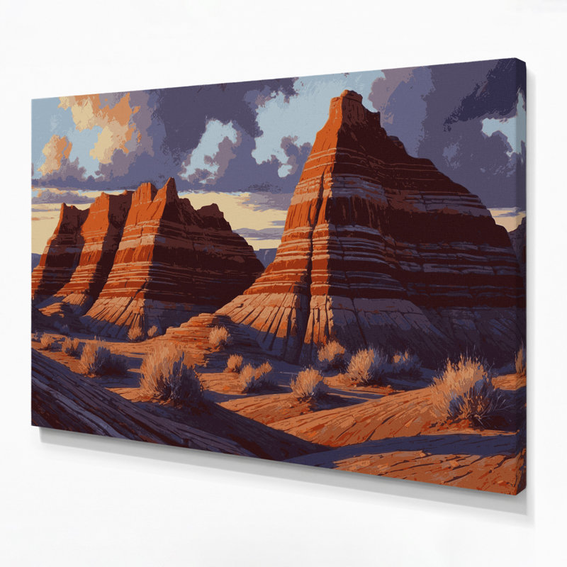Art mural sur toile brun du sud-ouest, "Badlands 97", H 8 po x l 10 po