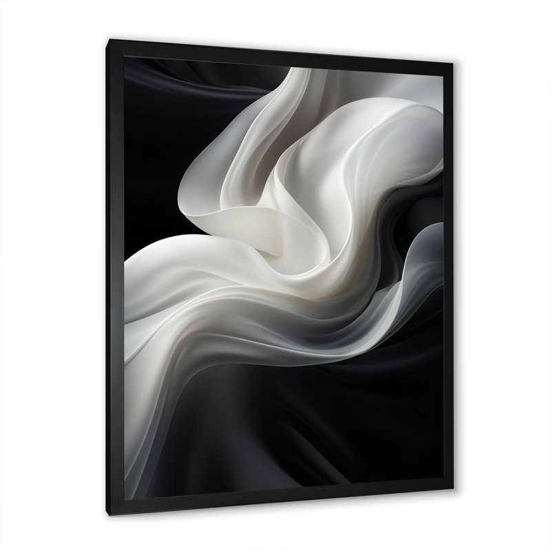 «White Black Abstract Turbulence - Wind Turbines», art sur toile, H 32 po x l 24 po x P 1 po, Cadre simple noir