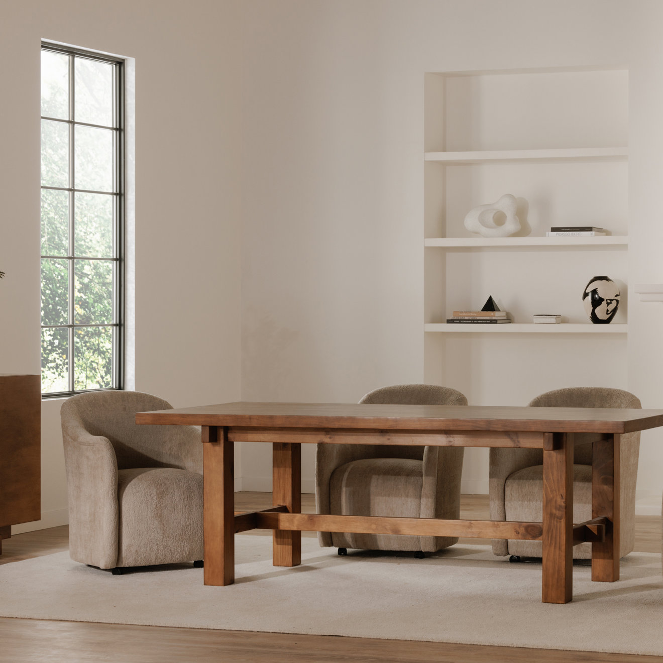 Armchair, Beige Performance Chenille