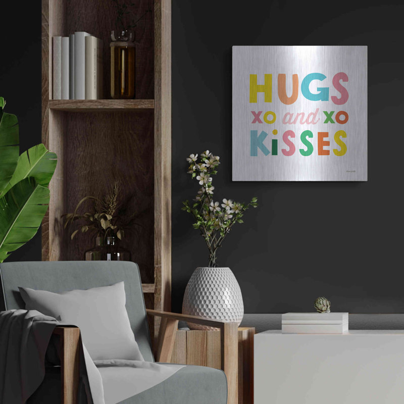 «Hugs and Kisses» par Ann Kelle Designs, art mural en métal, H 24 po x l 24 po