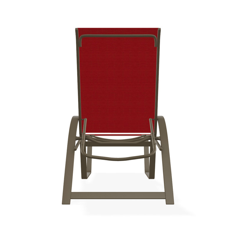 Chaise longue inclinable Holna, Bois de plage texturé, Rouge 1D Sunbrella®