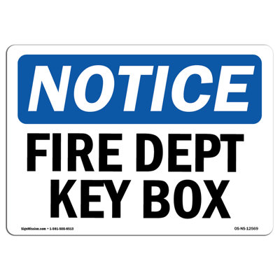 Fire Dept Key Box Sign
