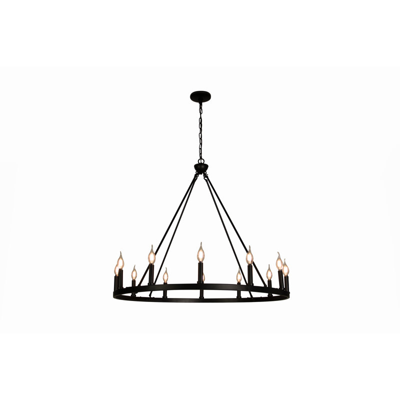 Kellen 12 - Light Waggon Wheel Chandelier