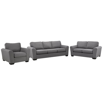 Ensemble de canapé et causeuse en tissu Beattie, gris
