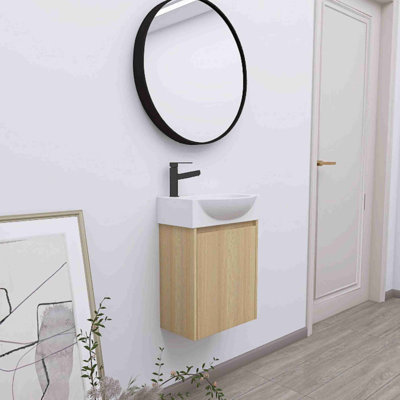 Meuble-lavabo simple 16,16 po avec plateau en résine Darlean