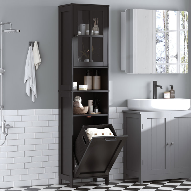 Freestanding Bathroom Cabinet, Black