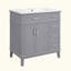 Meuble-lavabo de salle de bain avec lavabo en céramique, armoire de rangement moderne avec portes à fermeture en douceur, tiroir profond et tiroir standard, meuble-lavabo élégant pour les petites salles de bain (robinet non inclus)-1347876603