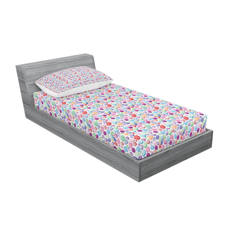Microfiber Geometric Sheet Set, Twin Sheet Set with Fitted Sheet