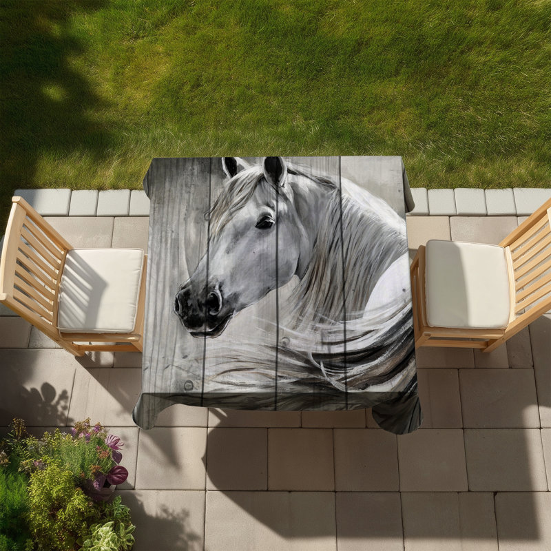 Rustic Horse Tablecloth - Farm Animals Decor for Home