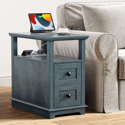 Ayame 2 - Drawer End Table With Storage and Fast Charging Station