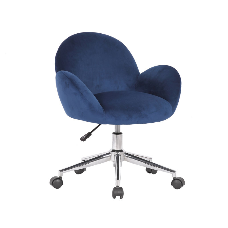 Velvet Office Chair, Blue