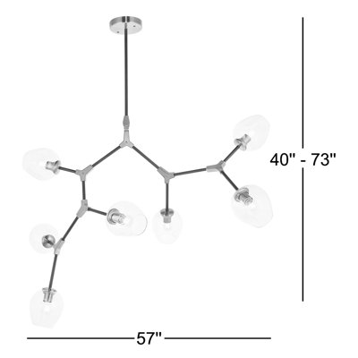 Spinks 7-Light Sputnik Modern Linear Chandelier