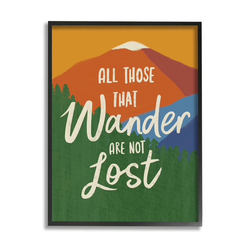 Black Framed Ebony Wood Grain Adventure Quote Wall Art