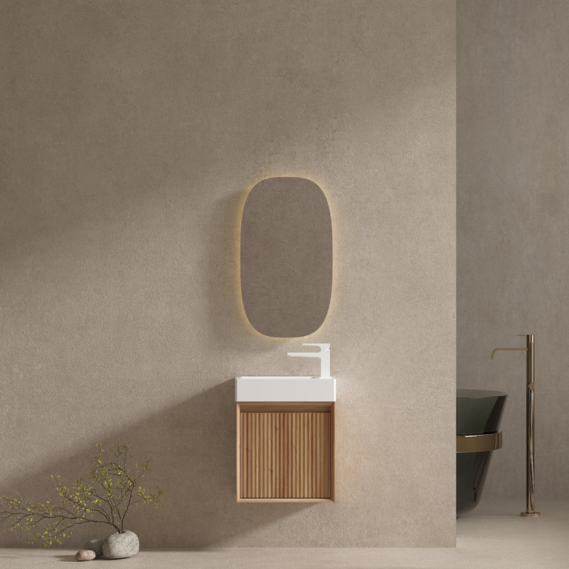 Petit meuble-lavabo mural 16 po avec lavabo