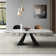 63'' to 94.5” Extendable Dining Table For 8-10 with Sintered Stone Tabletop and Metal Base