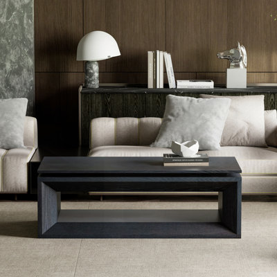 Lift-top Coffee Table Solid Wood Veneered Modern Coffee Table Accent Tea Table with Storage and Adjustable Height