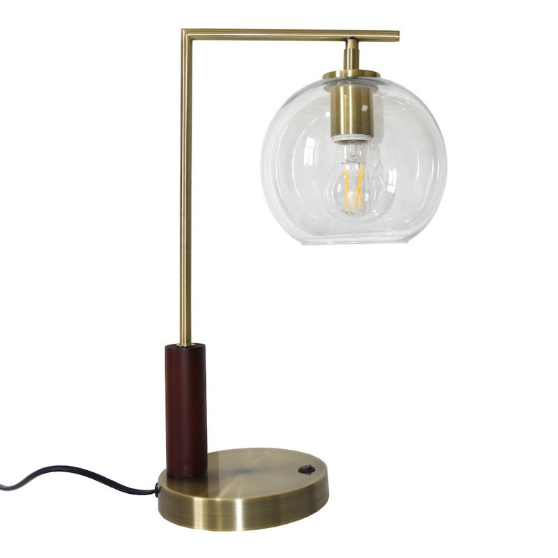 Lampe de table à angle droit en verre Wander - Bronze