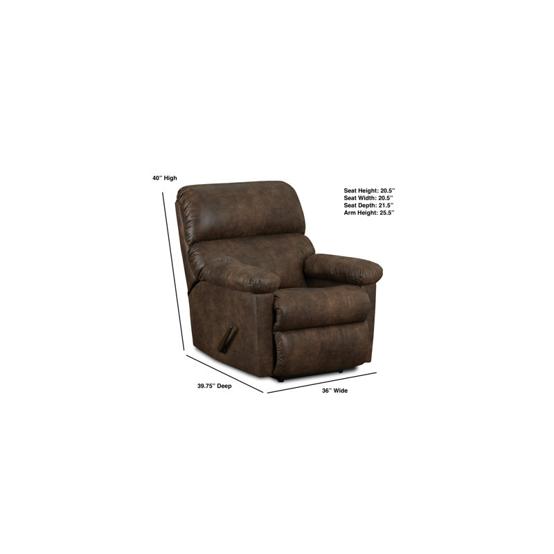 Canyon Manual Rocker Recliner, Dark Brown