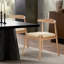 Ensemble de 2 chaises de salle à manger de style Mid-Century moderne avec armature en chêne massif et siège tissé à la main pour un espace de vie confortable-343147554