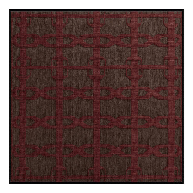 Machine Washable Trellis Black Area Rug, Square 5'