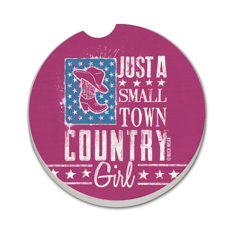 Sous-verre simple rond en pierre Country Girl