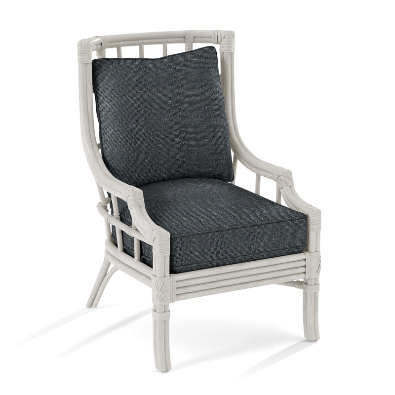 Seville Armchair, Beige Performance Fabric; 0851-73, Antique Frost White