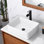 Luxier 19 in. Rectangular White Ceramic Bathroom Vessel Sink Above Counter