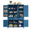 Armoire de cuisine de style Shaker de 53 po de largeur avec tablettes réglables et porte-bouteilles-2062976288