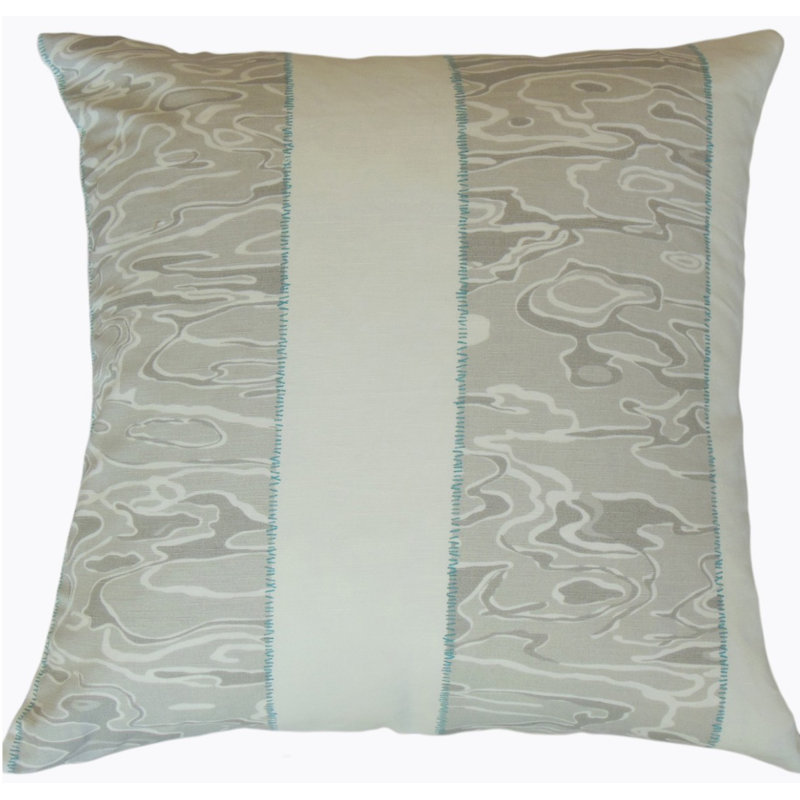 Coussin en lin Rossana, Hauteur (18 po) x largeur (18 po), Gris/gris pâle