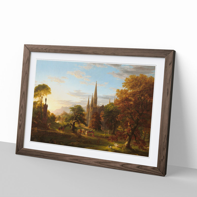 The Return by Thomas Cole - Picture Frame Painting, 48cm H x 65cm W x 2cm D, Walnut Framed