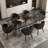Tempered Glass Stainless Steel black Dining Table-1003059329