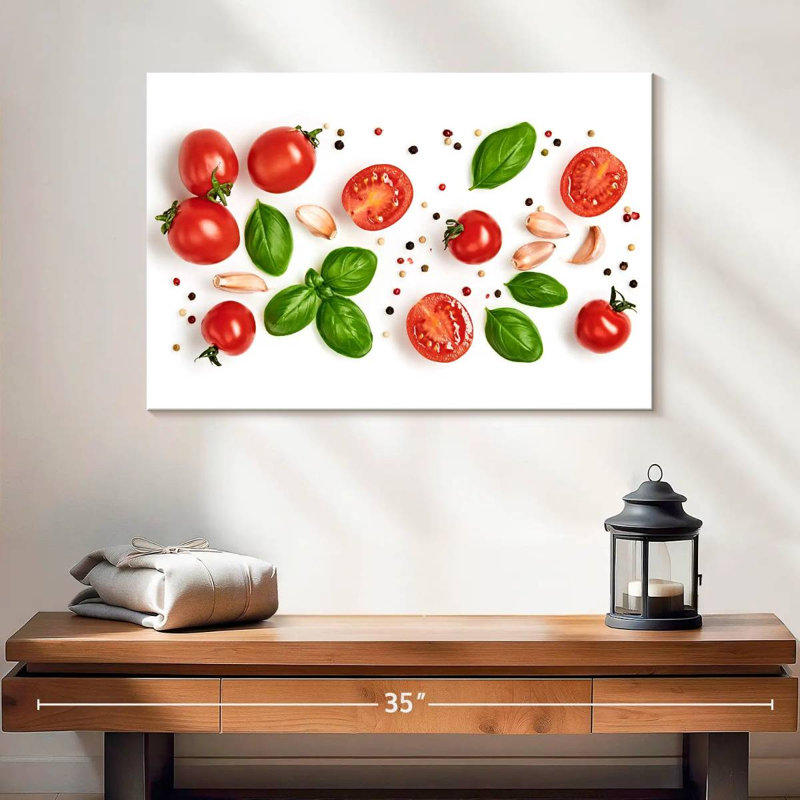 Yarlin, tomate, basilic et épices, H 16 po x l 24 po