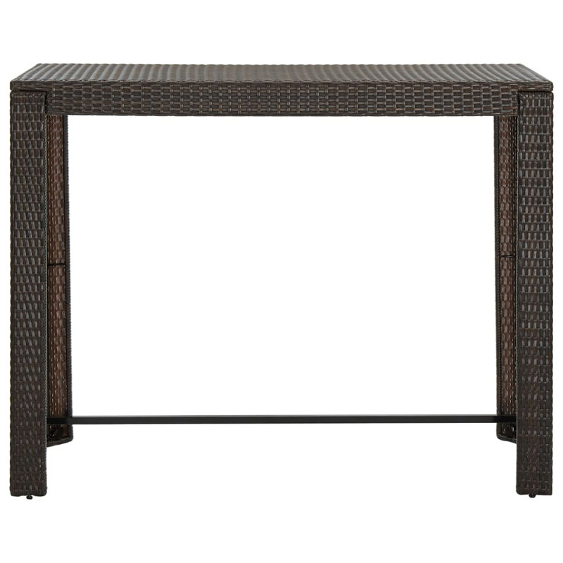 Table de bar d'extérieur en rotin, Marron, l 23,8 po x L 55,3 po x H 43,5 po