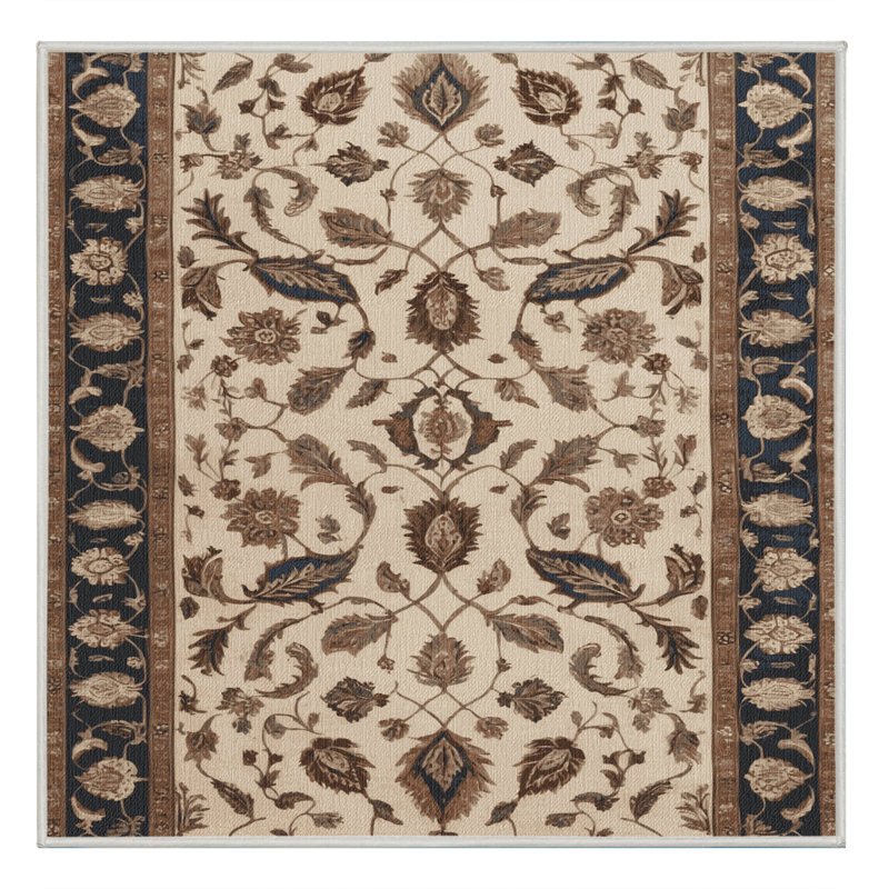 Tapis beige lavable à la machine, Carré 7 pi