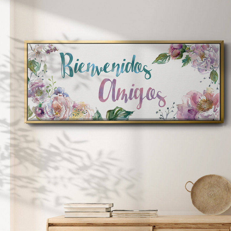 Bienvenidos Amigos - Toile encadrée, H 20 po x l 50 po