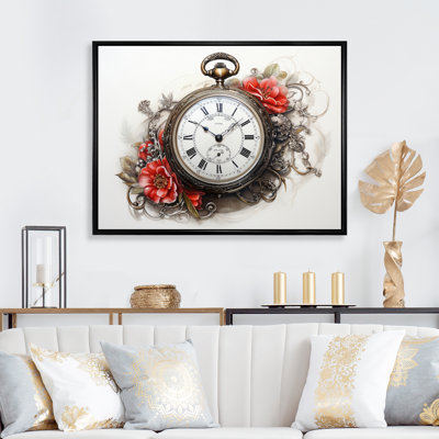 " Red Clock Vintage Charm "