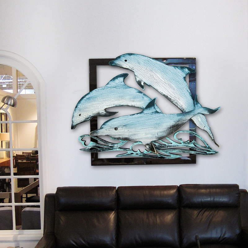 Handmade Coastal Wall Decor on Wood, 20" H x 22" W