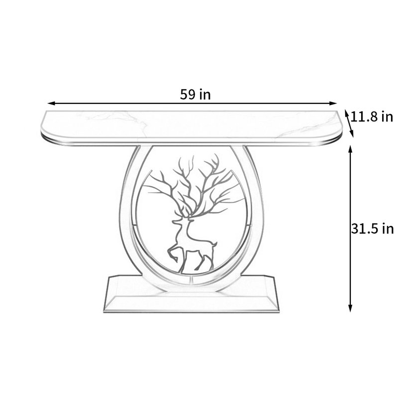 Console, H 31,50 po x l 59 po x P 11,80 po