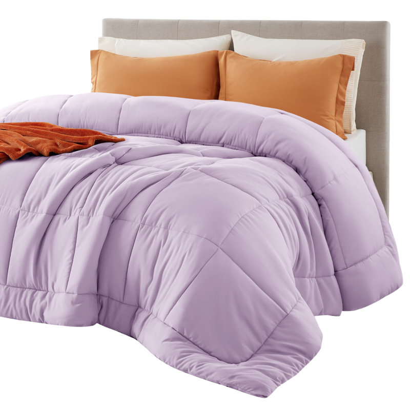 Bedsure Full Box-Stitch Down Alternative Duvet Insert – Light Purple , All-Season Comforter, Full Comforter, Light Purple