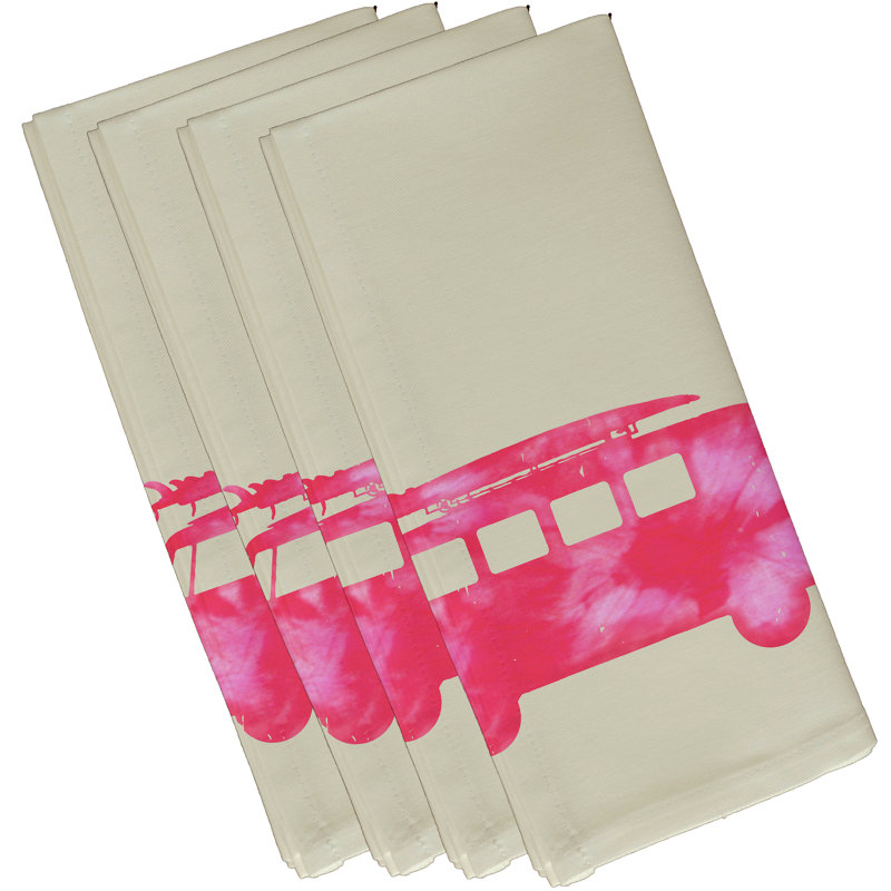 Ensemble de serviettes géométriques 4 pièces Wally Beach Drive, L 18 po x L 18 po, Rose