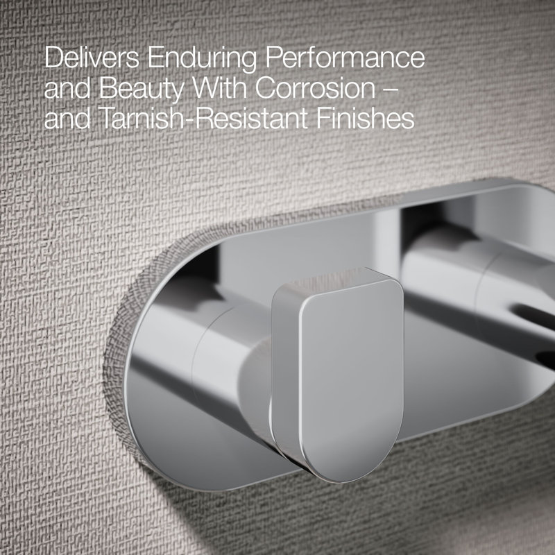 Composed® Wall Mounted Double Robe Hook, Polished Chrome